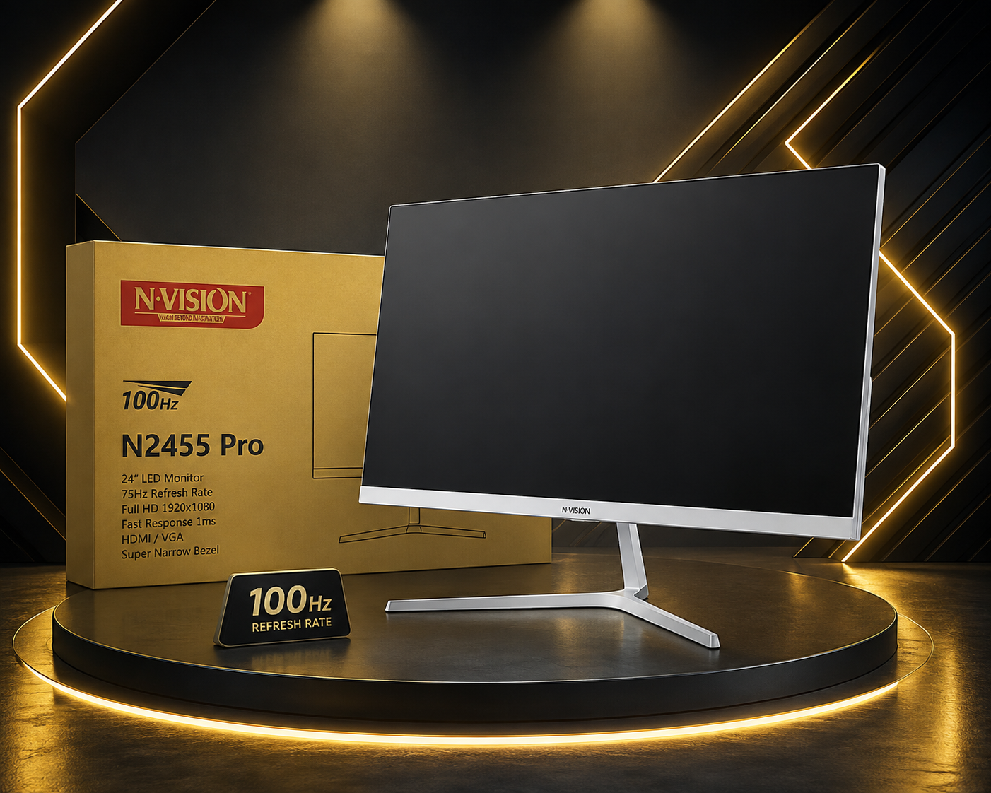 Nvision 24 Inches White 100hz IPS Monitor