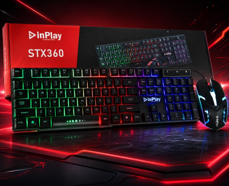 INPLAY STX 360 Black Keyboard and Mouse Bundle